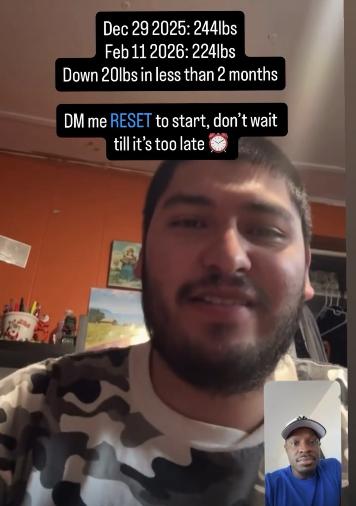 Client down 20 lbs in less than 2 months