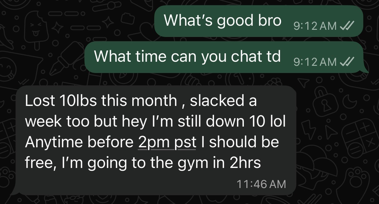 Client lost 10 lbs